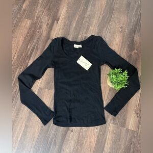NEW-Universal Thread Black Long Sleeve Blouse